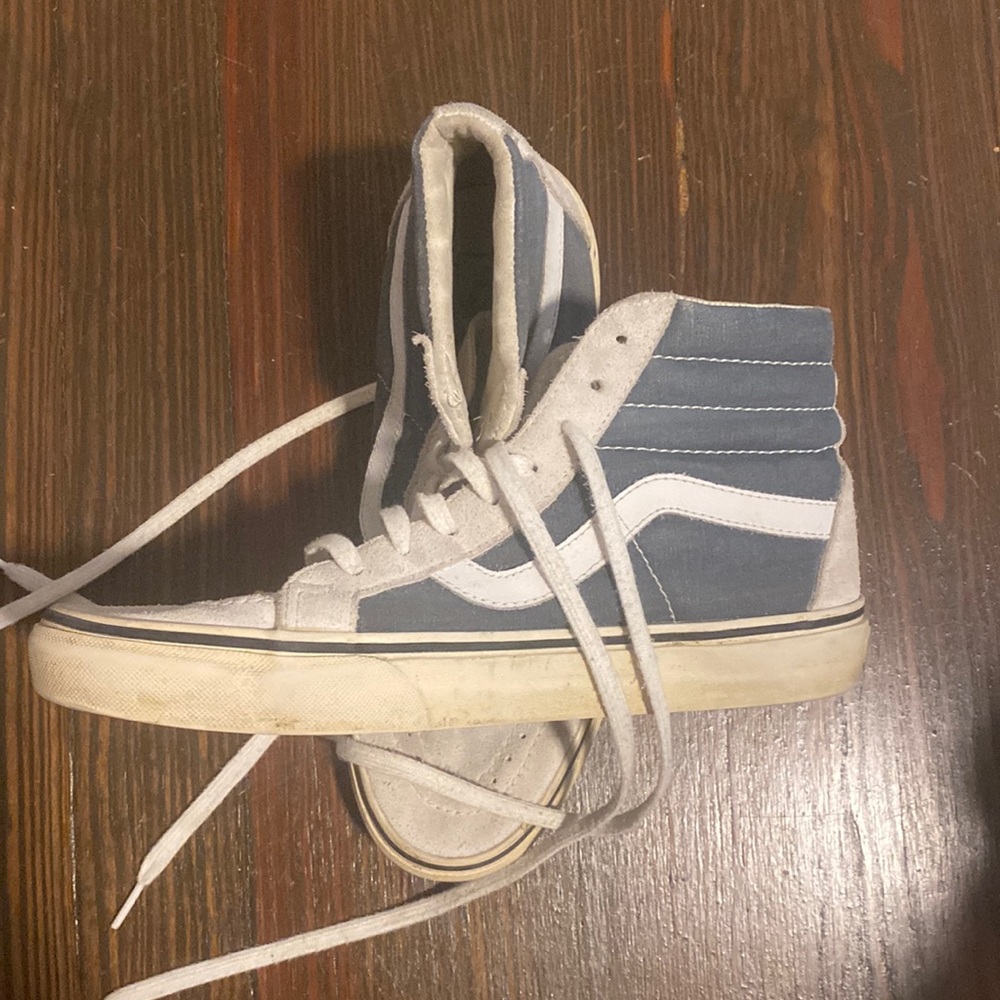 Suede and chambray hi-top vans